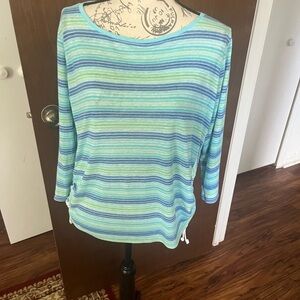 Talbots Blue and Green Relaxed Fit Blouse